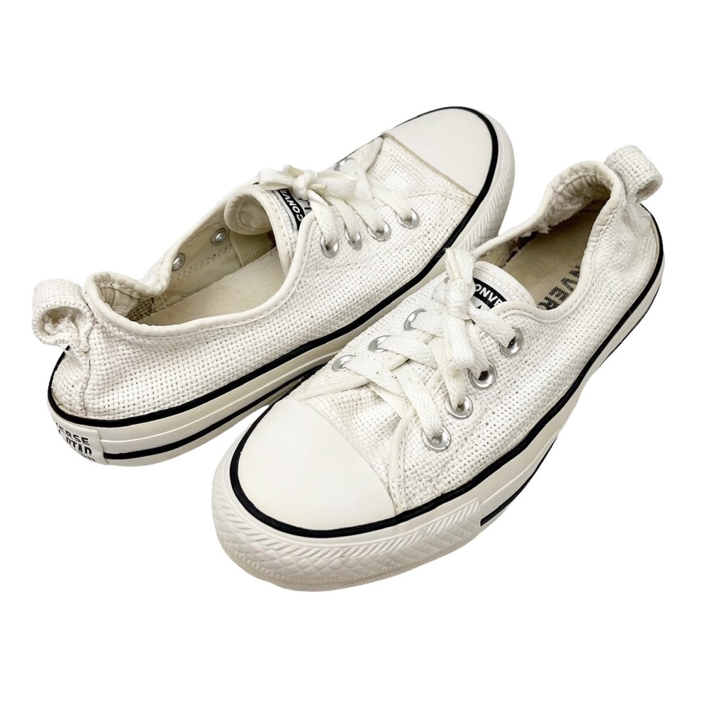 Converse All Stars Shoreline Knit White Low Top Sneakers Slip On Size 6